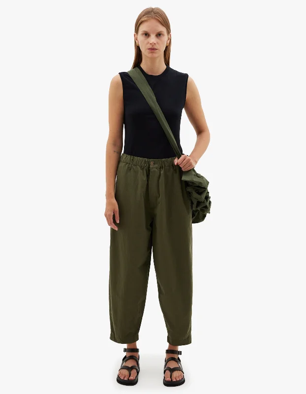 Crushed Cotton Pant - Khaki