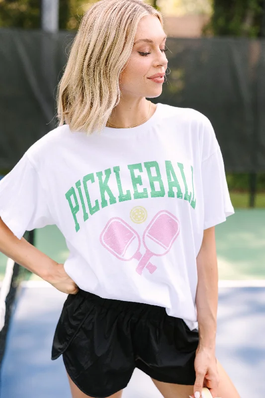 The Pickleball Club White Graphic Tee