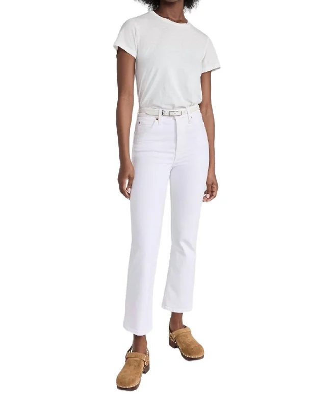 70S Crop Boot Jeans In White