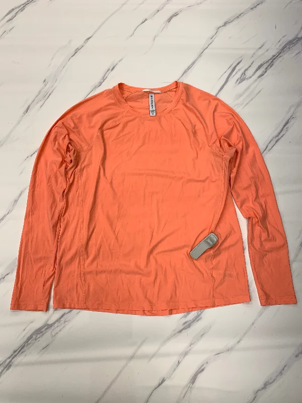 Athletic Top Long Sleeve Collar By Athleta In Orange, Size: M