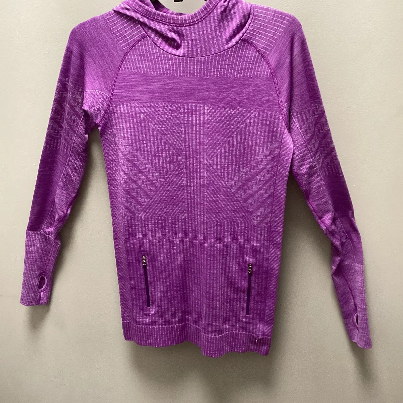 Athletic Top Long Sleeve Collar By Lululemon In Purple, Size: M