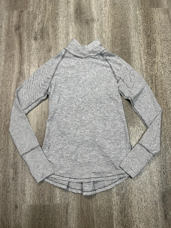 Athletic Top Long Sleeve Collar By Lululemon In Striped Pattern, Size: S