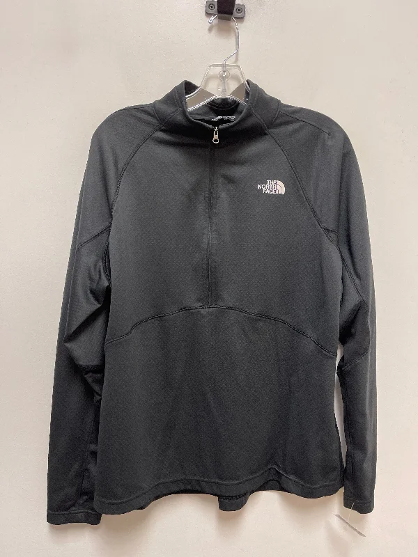 Athletic Top Long Sleeve Collar By The North Face In Black, Size: Xl