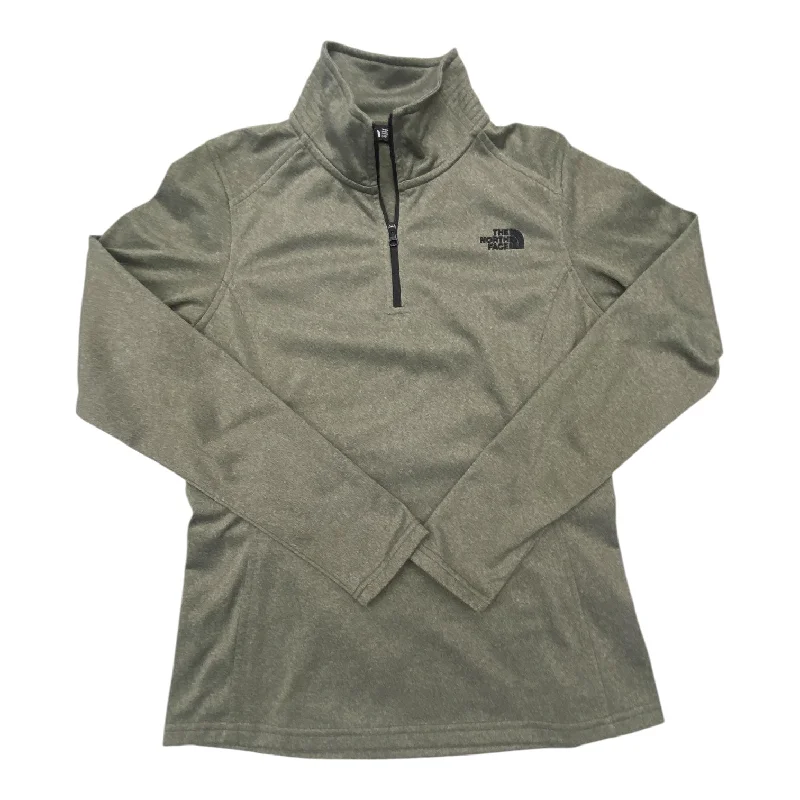 Athletic Top Long Sleeve Collar By The North Face In Green, Size: S