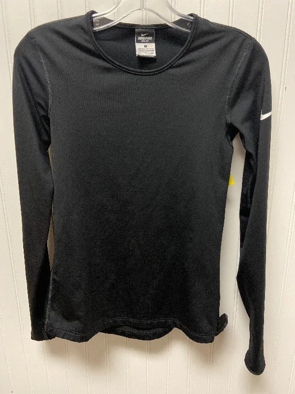 Athletic Top Long Sleeve Crewneck By Nike In Black, Size: S