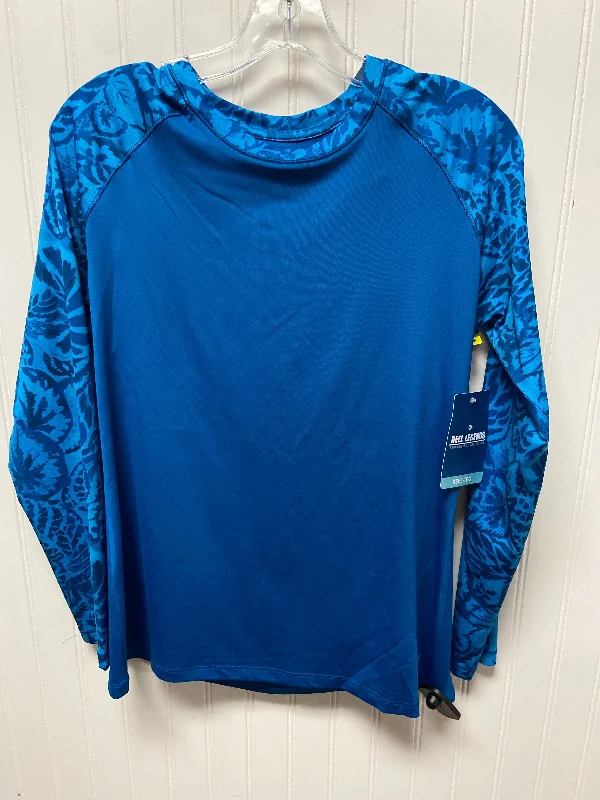 Athletic Top Long Sleeve Crewneck By Reel Legends In Blue, Size: M