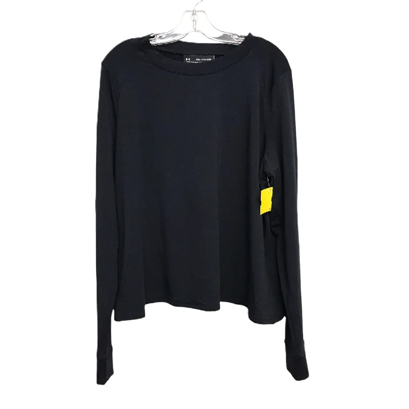 Athletic Top Long Sleeve Crewneck By Under Armour In Black, Size: 2x