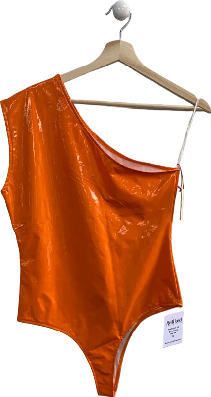 Urban Outfitters BDG Orange One-Shoulder Bodysuit Size M