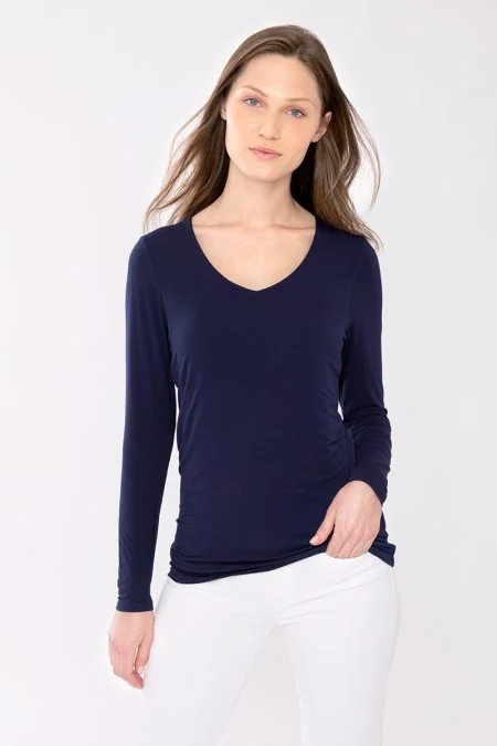 Kinross Cashmere L/S Vee