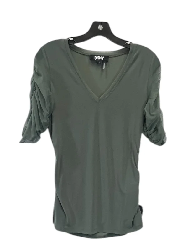 Top Short Sleeve By Dkny In Green, Size: S