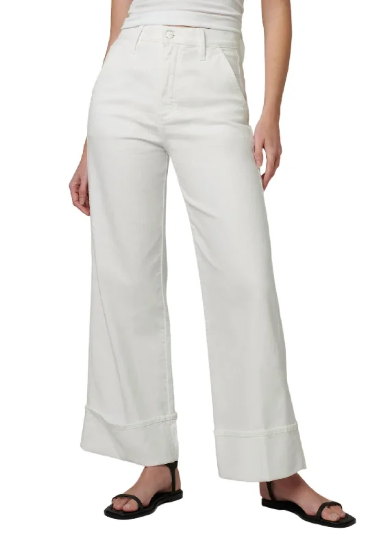 Trixie Trouser With Wide Cuff In Optic White