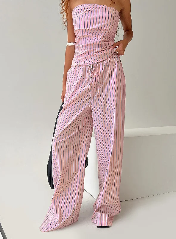 Chastaine Striped Pants Pink