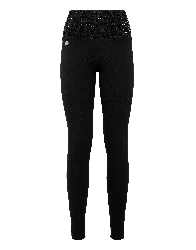 High Waist Leggings  with Crystals