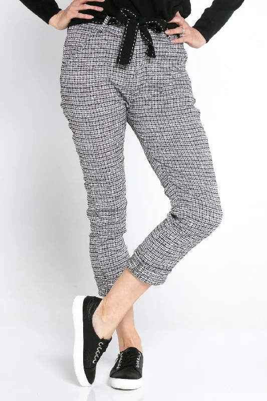 Megan Pants - Black/White Check