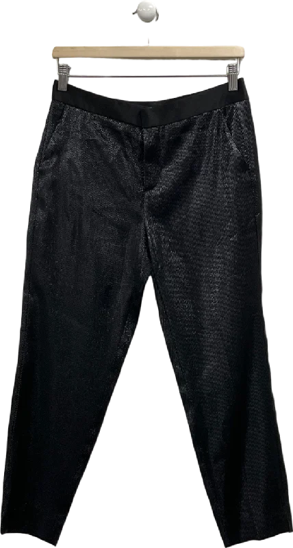 ZARA Black Metallic Thread Trouser UK S