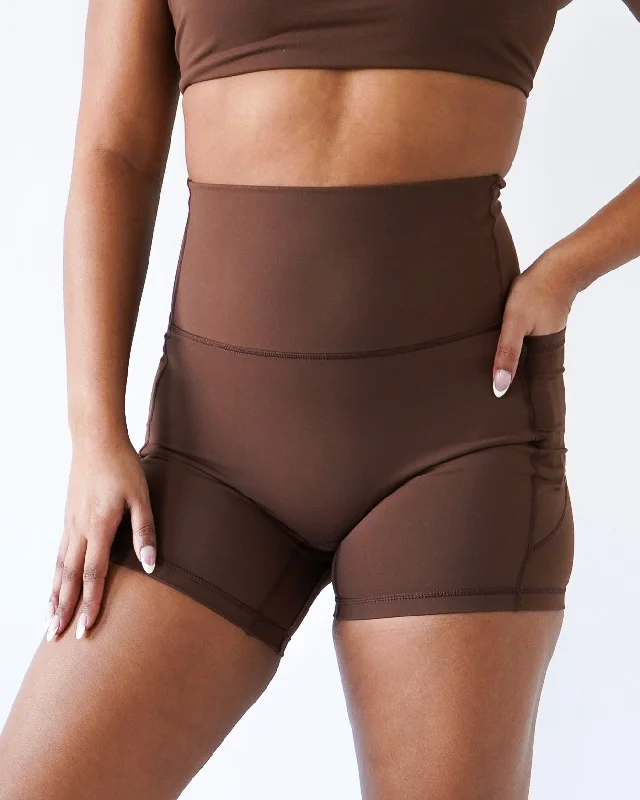 Performance Pocket Biker Shorts - Clay