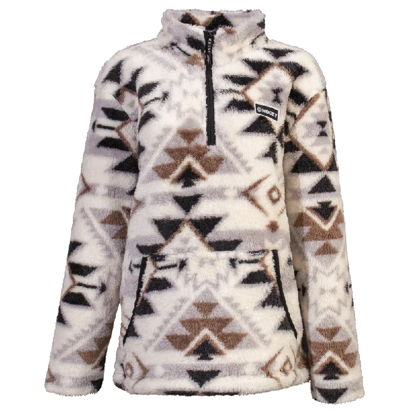 "Ladies Fleece Pullover" Cream / Aztec