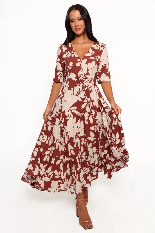 Kelda Dress - Rust Floral