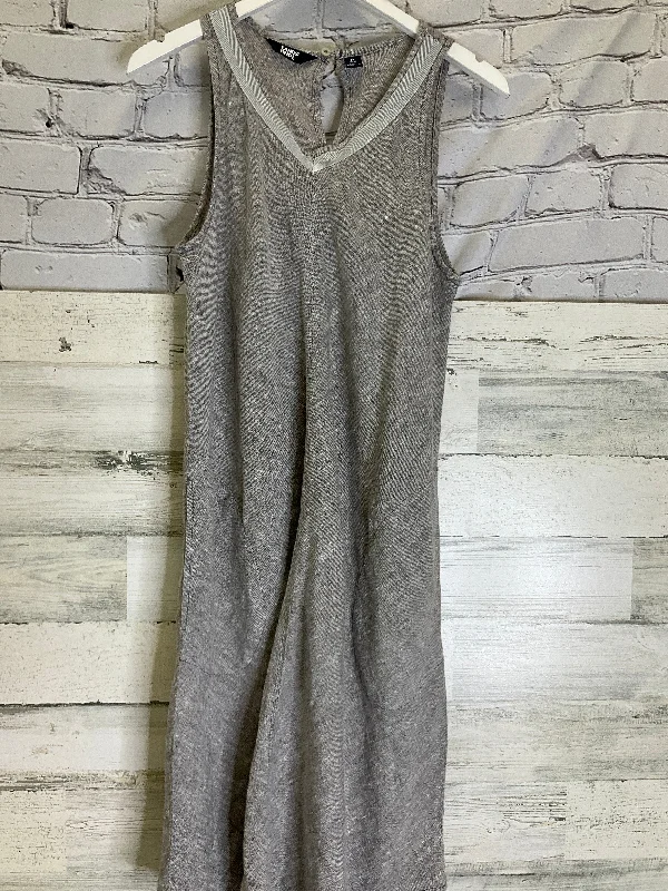 Beige Dress Casual Midi Lands End, Size M