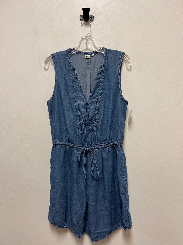 Dress Casual Midi By Gap In Blue Denim, Size: M