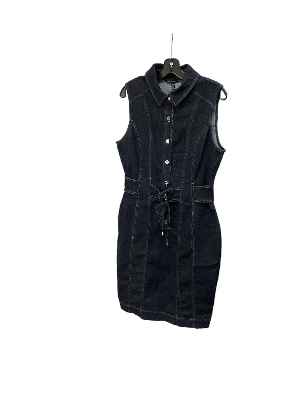 Dress Casual Midi By White House Black Market In Denim, Size: M