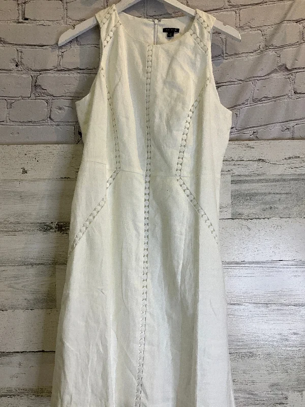 White Dress Casual Midi Ann Taylor, Size S