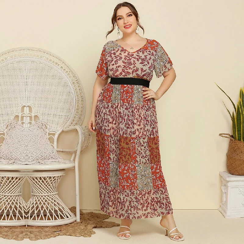 BerriesJam - Fashion Summer Loose Patchwork Floral Oversized Maxi Dress