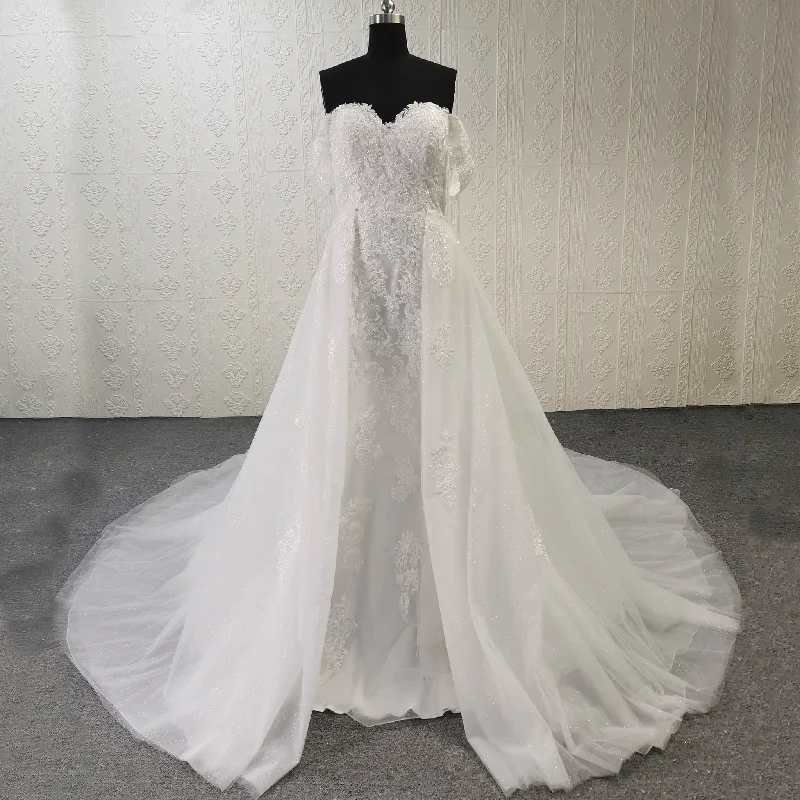 Sweetheart Mermaid Wedding Dress with Detachable Skirt