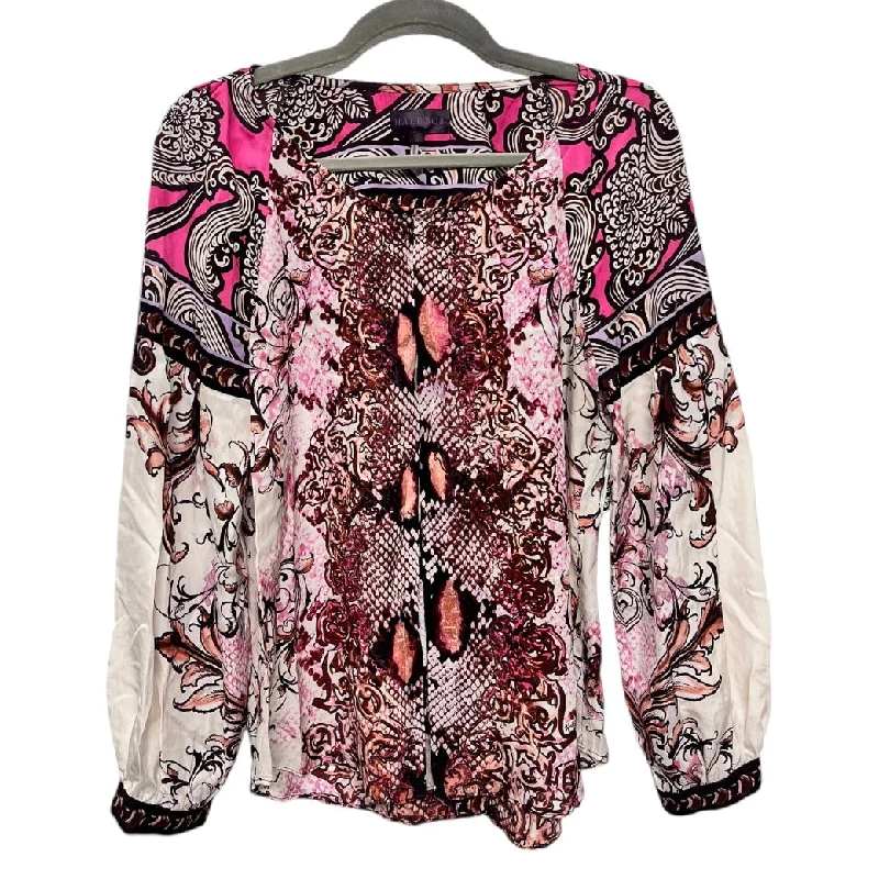 Blouse Long Sleeve By Hale Bob In Pink, Size: S