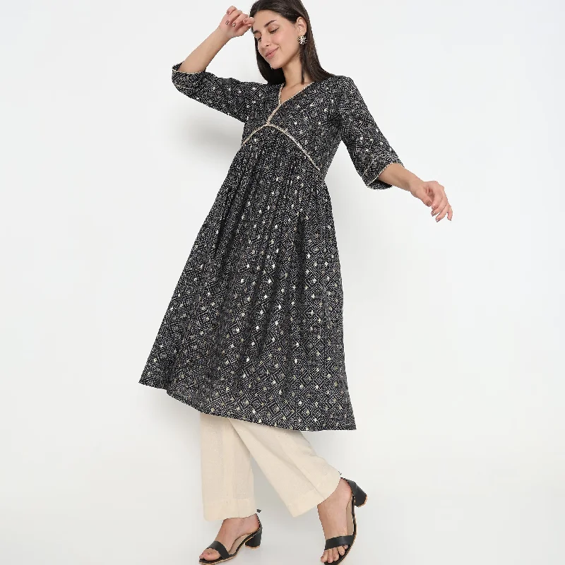 Flare Fit Embellished Kurta