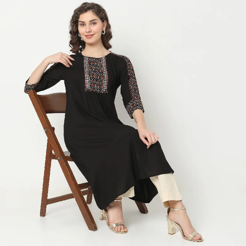 Flare Fit Printed Kurta