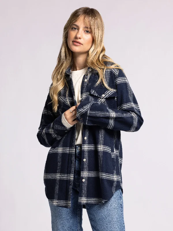 INDIGO CREAM PLAID