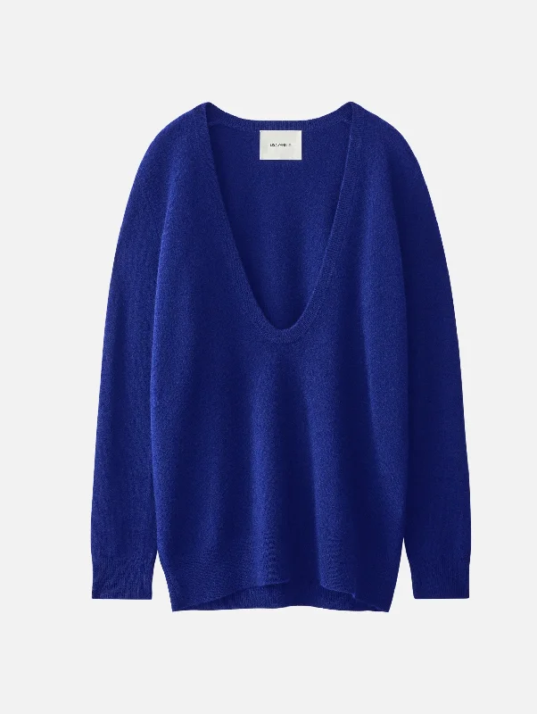 Josie Cashmere Sweater in Bright Indigo