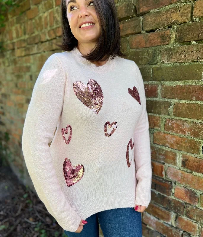 Pink Heart Sequin Jumper