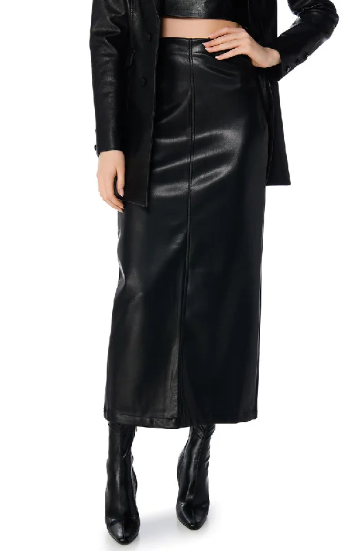 TOP TIER GIRL FAUX LEATHER MAXI SKIRT