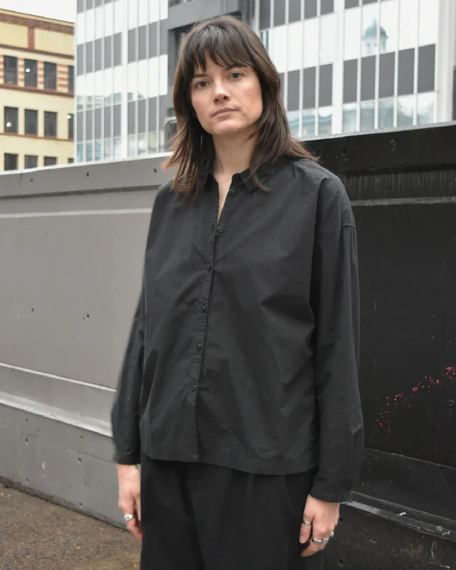 YMC Earth Marianne Shirt Black Poplin